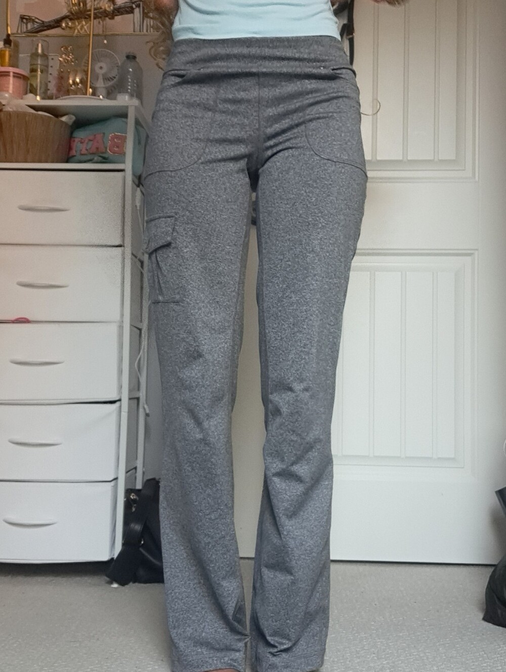 Gray Women's Stretch Cargo Pants